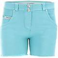 shorts wr. up in denim navetta ecologico fondo sfrangiato e abrasioni aqua sea donna small