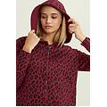 felpa donna leopardata con zip e cappuccio leopard ani black on cordovan donna extra small