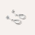 orecchini lobo silver shine argento rodiato cubic zirconia collezione silver shine bianco