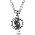 pendente swan crystal pearl cigno grigio placcato rodio os