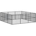 - box per cani 12 pannelli nero acciaio zincato