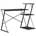 scrivania con ripiano 116x50x93 cm nera