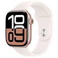 watch series 10 gps 46mm cassa in alluminio color oro rosa con light blush sport band s/m