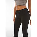 pantaloni push up wr. up vita regular fondo flare in cotone nero donna large
