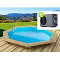 piscina in legno verona 5. 10 x 1. 20 m + pompa di calore reversibile simplic