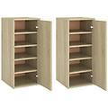 - scarpiere 2 pz rovere sonoma 32x35x70 cm in truciolato