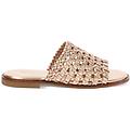 sandali bassi donna oro in pelle intrecciata