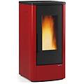 - stufa a pellet ventilata rivestimento in acciaio 10 kw dahiana red