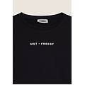 t-shirt manica corta cropped con stampe mst nero donna large