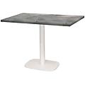 tavolo round rettangolare con struttura bianca 120x70x75 cm (lxlxh) piano tavolo grigio pietra