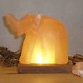 lampada led di sale elefante con base ambra
