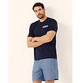 pigiama corto in cotone con taschino daily pajamas / blu notte / xxxl blu notte