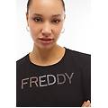 felpa donna girocollo con logo composto da borchie metal nero donna extra small
