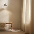 lampada ad arco triangolo beige altezza 195 cm metallo e27