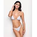 costume slip da donna con lacci textured / bianco ottico / 5 bianco ottico