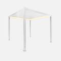 pergola bioclimatica 3x3m elettrica in alluminio con illuminazione led. bianco