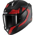 casco skwal i3 rhad mat nero / chrom / rosso nero rosso xs