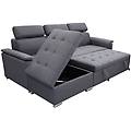 milanihome. it divano letto con penisola ergonomico con poggiatesta regolabile grigio scuro 234 x 84