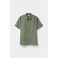 camicia a manica corta in lino e cotone uomo verde taglia m