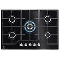 egg7536k piano cottura gas on glas nero da incasso 74cm 5 fornelli