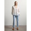 - pantalone slim fit in lino e viscosa stretch donna blu chiaro taglia 36