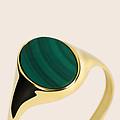 anello chevalier beverly oro giallo malachite collezione beverly misura 56 oro giallo