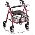 deambulatore rollator con sedile e cestello regolabile 78-90 cm