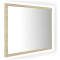 - specchio da bagno led rovere sonoma 60x8 5x37 cm in acrilico
