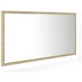- specchio da bagno led rovere sonoma 90x8 5x37 cm in acrilico