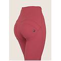 pantaloni push up wr. up super flare vita alta in similpelle baroque rose donna medium