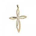 croce da donna in oro giallo e bianco 803321725405
