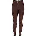 pantaloni push up wr. up vita alta in tessuto traspirante french roast donna small