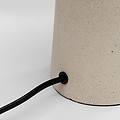lampada da tavolo bollie base in cemento beige vetro opalino