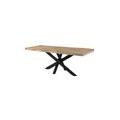 tavolo da pranzo in legno di mango laccato beige / gambe mikado antracite matt 200x100x79