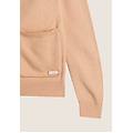 maglia in tricot con zip e cappuccio lavorato a trecce cuban sand donna medium