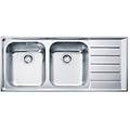 - lavello nex221 dx 2 vasche gocciolatoio a destra dimensioni 116 x 51 cm colore inox satinato serie