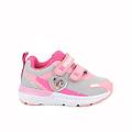 sneakers da bambina grigio e rosa con strap taglia 20