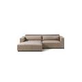 divano angolare finn con penisola a sinistra velluto a coste beige 266x150x80