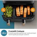 friggitrice ad aria airfryer serie 3000 doppio cestello da 9l na352/00 nero/oro