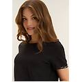 t-shirt cropped in jersey fiammato con risvolto sulle maniche moonless night donna extra large