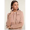 felpa cappuccio e zip da donna con fondo in velluto warm taupe donna large