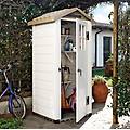 garofalo casetta da giardino tuscnay evo xs in pvc beige con porta battente semplice superficie