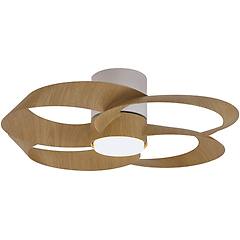 mantra ventilatore da soffitto a led rosa legno motore dc silenzioso 65 cm cct