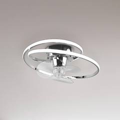 Reality Leuchten Trio Plafoniera Led Con Ventilatore Umea Cromo