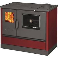 Blinky Cucina A Legna Con Forno Lina Porta In Vetro Rossa