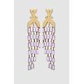 orecchini pendenti con frange in ottone viola u