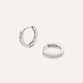 orecchini a cerchio silver elegance argento rodiato cubic zirconia collezione silver elegance