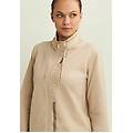 felpa da donna con zip collo alto e dettagli oro humus donna small