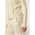 felpa donna collo alto e zip con dettagli tricot white sand donna medium