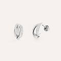 orecchini a cerchio silver shine argento rodiato cubic zirconia collezione silver shine bianco